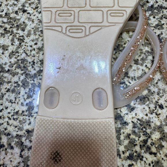 BTW Women's Size 8 Glitter Sandals - Cream - Picture 4 of 5